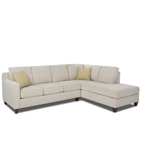 Contemporary 2-Piece Sectional with Right Arm Facing Sofa Chaise